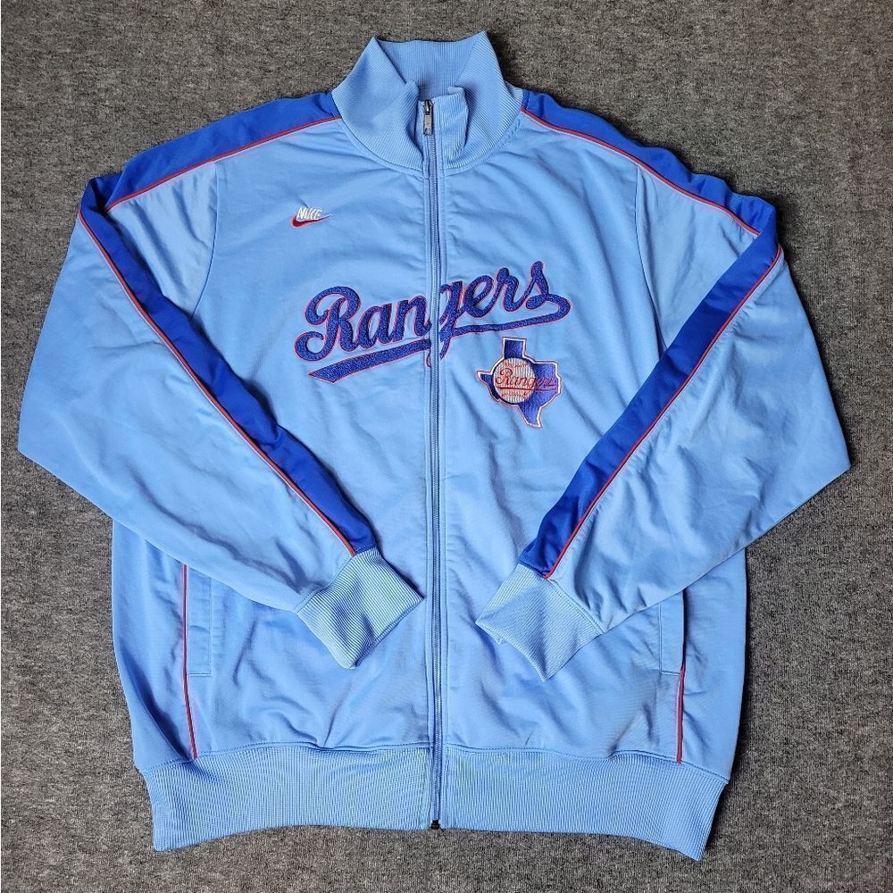 Vtg Nike Cooperstown Collection MLB Texas Rangers Men size 2Xl Zipper Jacket